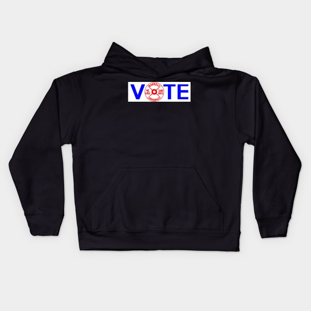 Vote Barbell Kids Hoodie by FurryBallBunny